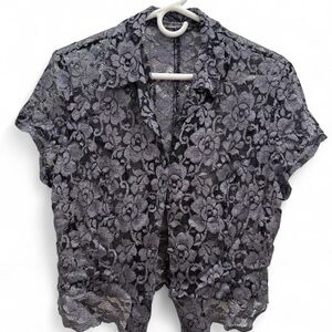 Elegant Black Lace Women Top